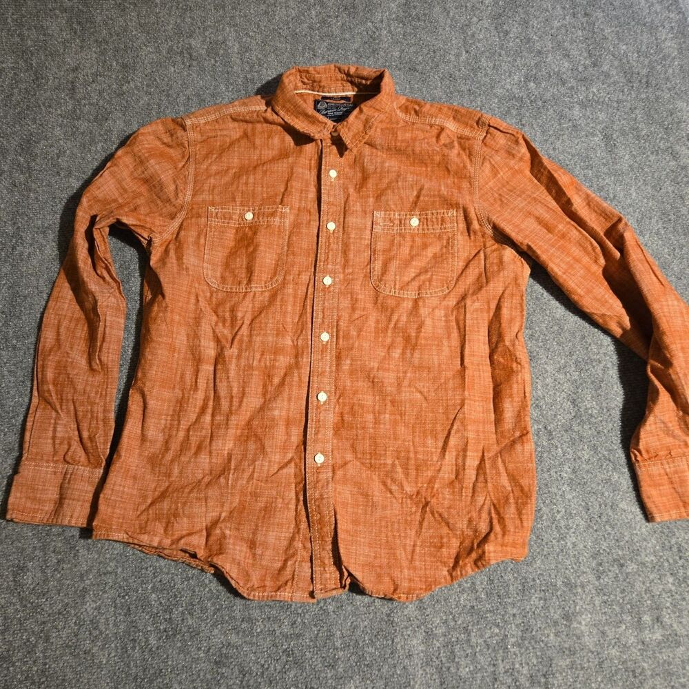 American Rag Shirt Mens Large Red Button Front Long Sleeve 100% Cotton